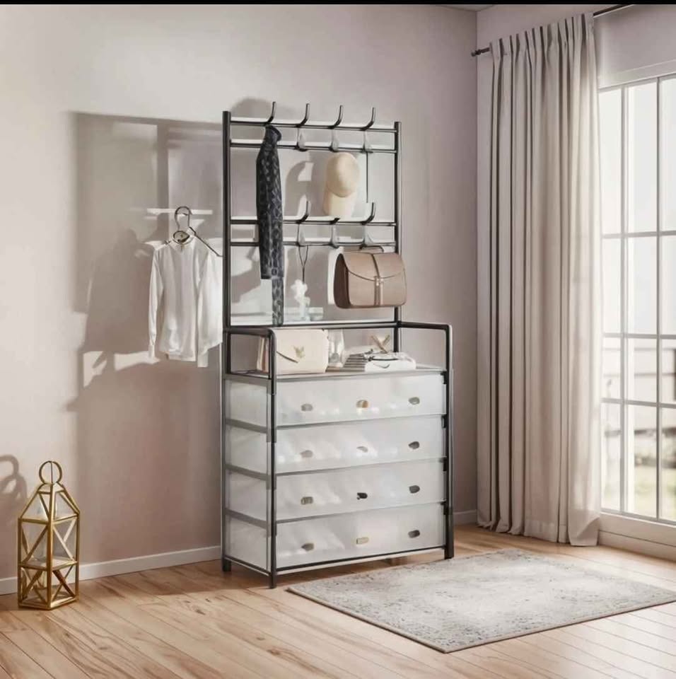 ZAPATERO PERCHERO CON CUBRE POLVO